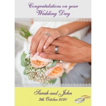 Personalised Wedding Card (Brides Name, Grooms Name and Wedding Date)