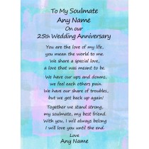 Personalised Romantic Wedding Anniversary Card (Soulmate, Any Year)