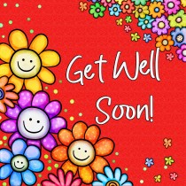 Get Well Soon Greeting Card (Red)