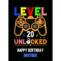 Brother 20th Birthday Card (Gamer, Design 4)