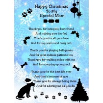 from The Dog Verse Poem Christmas Card (Snowflake, Happy Christmas, Special Mam)