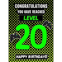 20th Level Gamer Birthday Card