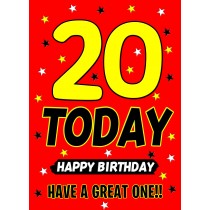 20 Today Birthday Card