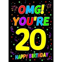 20th Birthday Card (OMG)