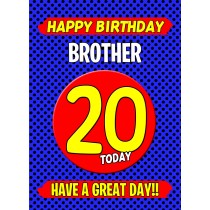 Brother 20th Birthday Card (Blue)