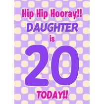 Daughter 20th Birthday Card (Purple Spots)