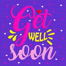 Get Well Soon Greeting Card (Purple)