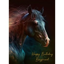 Gothic Horse Birthday Card for Boyfriend