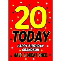 20 Today Birthday Card (Grandson)