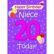 Niece 20th Birthday Card (Lilac)