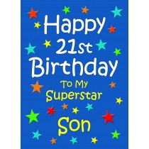 Son 21st Birthday Card (Blue)