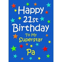 Pa 21st Birthday Card (Blue)