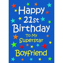 Boyfriend 21st Birthday Card (Blue)