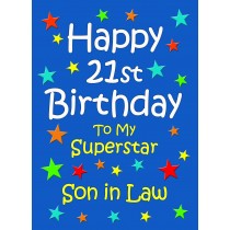 Son in Law 21st Birthday Card (Blue)