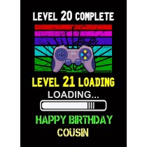 Cousin 21st Birthday Card (Gamer, Design 2)