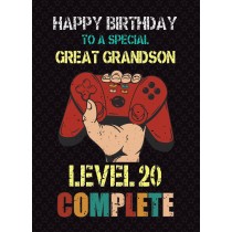 Great Grandson 21st Birthday Card (Gamer, Design 3)
