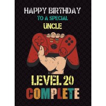 Uncle 21st Birthday Card (Gamer, Design 3)