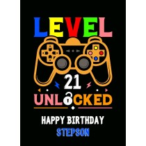 Stepson 21st Birthday Card (Gamer, Design 4)