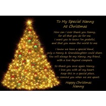 Christmas Poem Verse Greeting Card (Special Nanny, from Granddaughter)