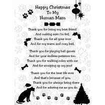from The Dog Verse Poem Christmas Card (White, Happy Christmas, Human Mam)