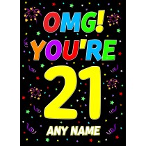 Personalised 21st Birthday Card (OMG)