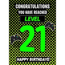 21st Level Gamer Birthday Card