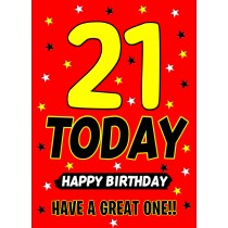 21 Today Birthday Card