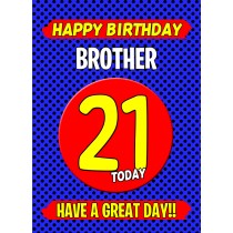 Brother 21st Birthday Card (Blue)