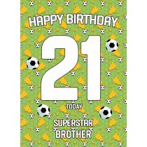 21st Birthday Football Card for Brother
