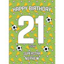 21st Birthday Football Card for Nephew
