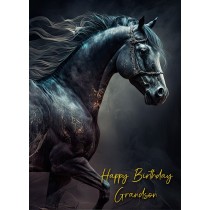 Gothic Horse Birthday Card for Grandson