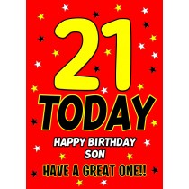 21 Today Birthday Card (Son)