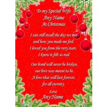 Personalised Christmas Romantic Verse Poem Greeting Card Card (Special Wife)