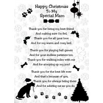 from The Dog Verse Poem Christmas Card (White, Happy Christmas, Special Mam)