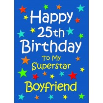 Boyfriend 25th Birthday Card (Blue)