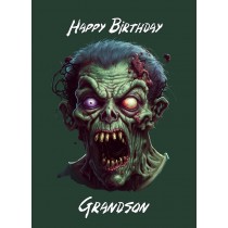 Zombie Birthday Card for Grandson
