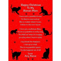 Personalised 'from The Cat' Christmas Poem Verse Card (Human Mam)