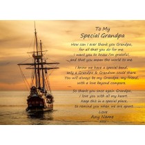 Personalised Poem Verse Greeting Card (Special Grandpa, from Grandson)