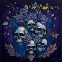 Gothic Art Fantasy Skull Christmas Card (Design 10)