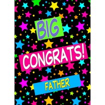 Congratulations Card For Father (Stars)