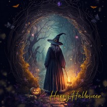 Gothic Art Fantasy Witch Halloween Card (Design 2)