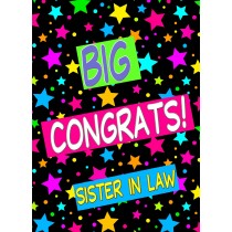 Congratulations Card For Sister in Law (Stars)