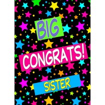 Congratulations Card For Sister (Stars)