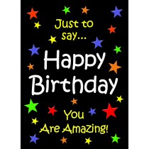 Birthday Greeting Card (Black, Just to Say)