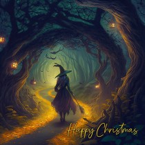 Gothic Art Fantasy Witch Christmas Card (Design 4)