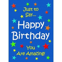 Birthday Greeting Card (Blue, Just to Say)