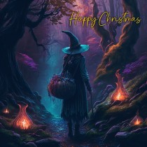 Gothic Art Fantasy Witch Christmas Card (Design 5)