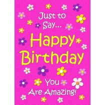 Birthday Greeting Card (Cerise, Just to Say)