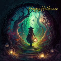 Gothic Art Fantasy Witch Halloween Card (Design 6)