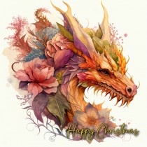 Watercolour Art Gothic Fantasy Dragon Christmas Card (Design 2)